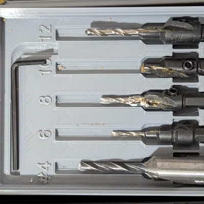 Khay đựng mũi khoan âm Gridfinity (Countersink Bit Holder) siêu gọn