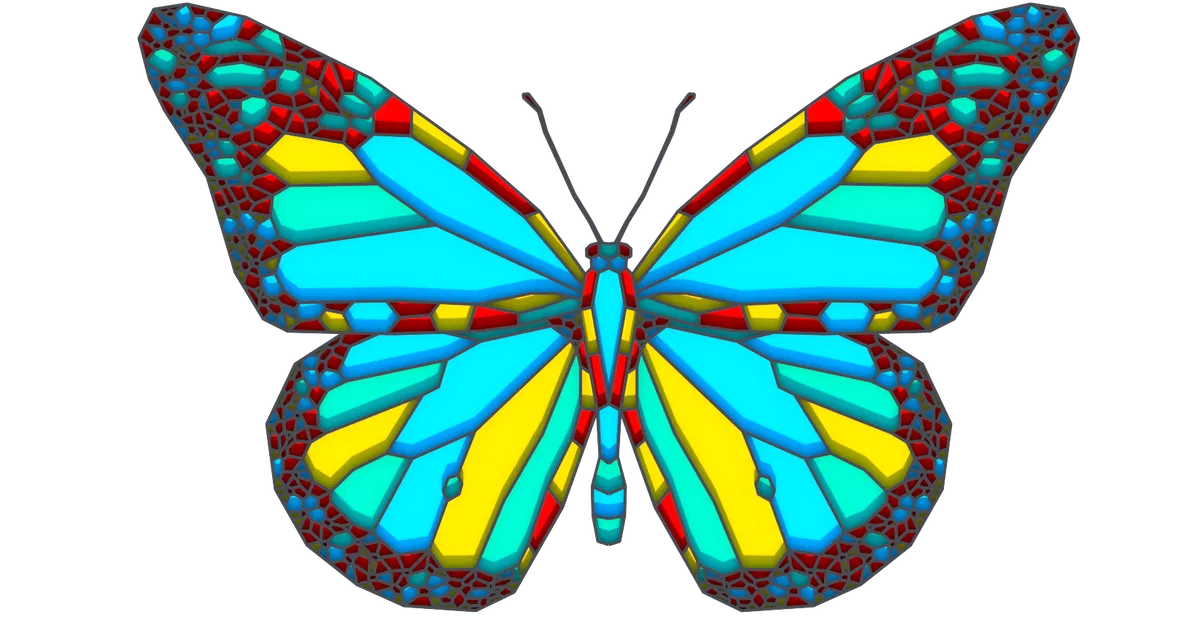 Mô hình bướm đa sắc (Multicolor Butterfly) in 3D nghệ thuật - Image 1