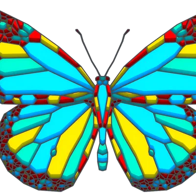 Mô hình bướm đa sắc (Multicolor Butterfly) in 3D nghệ thuật