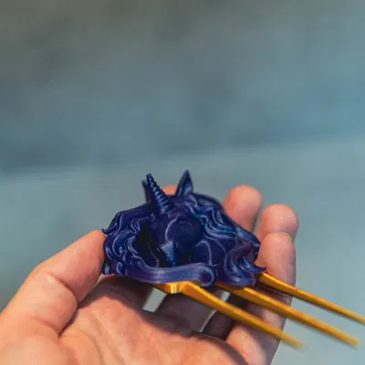 Trâm cài tóc hình Kỳ Lân (Unicorn Hair Stick) in 3D độc đáo