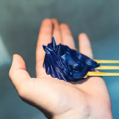 Trâm cài tóc hình Kỳ Lân (Unicorn Hair Stick) in 3D độc đáo