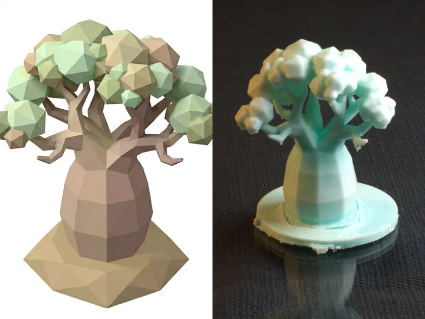 Mô hình cây Baobab phong cách Low Poly độc đáo cho máy in 3D - Image 1