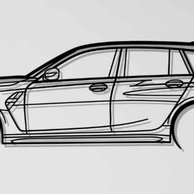 Trang trí tường BMW M3 G81 Touring Silhouette (In 3D)