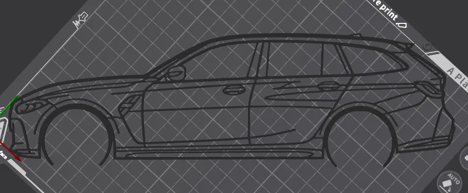 Trang trí tường BMW M3 G81 Touring Silhouette (In 3D) - Image 2