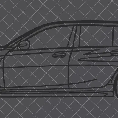 Trang trí tường BMW M3 G81 Touring Silhouette (In 3D)