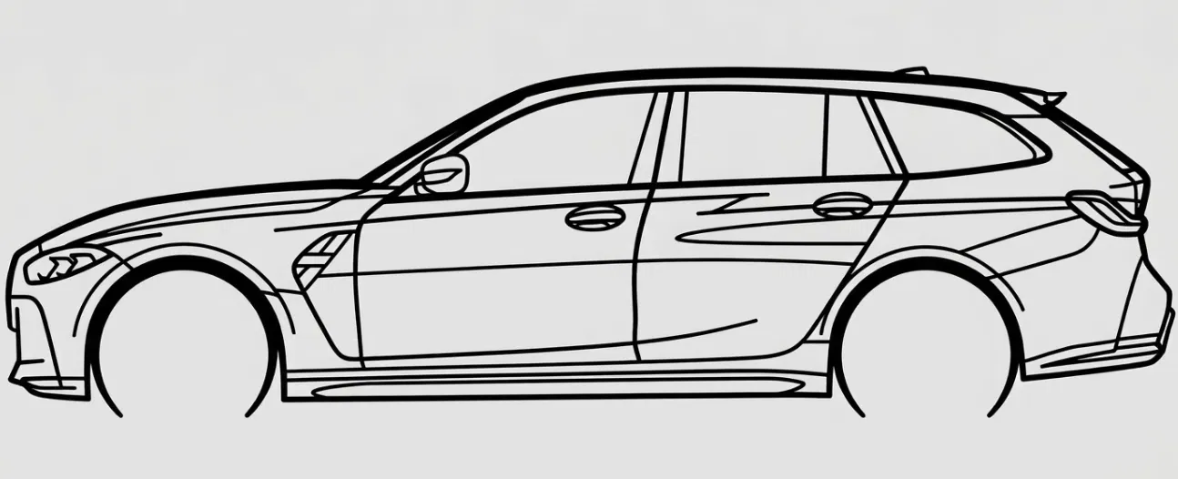 Trang trí tường BMW M3 G81 Touring Silhouette (In 3D) - Image 3