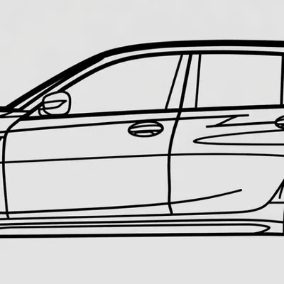 Trang trí tường BMW M3 G81 Touring Silhouette (In 3D)