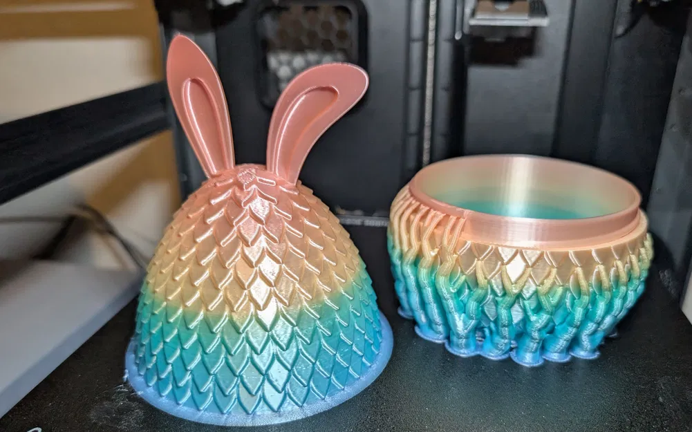 Mô hình Trứng Rồng Tai Thỏ (Easter Egg Dragon Scale) in 3D độc đáo - Image 2