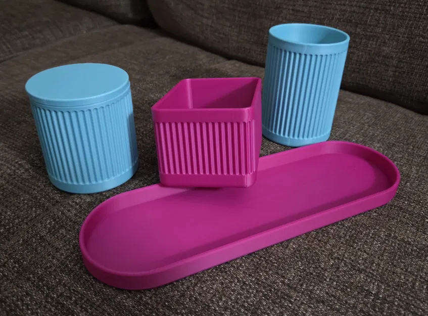 Bộ khay và cốc đựng đồ nhà tắm - Image 1