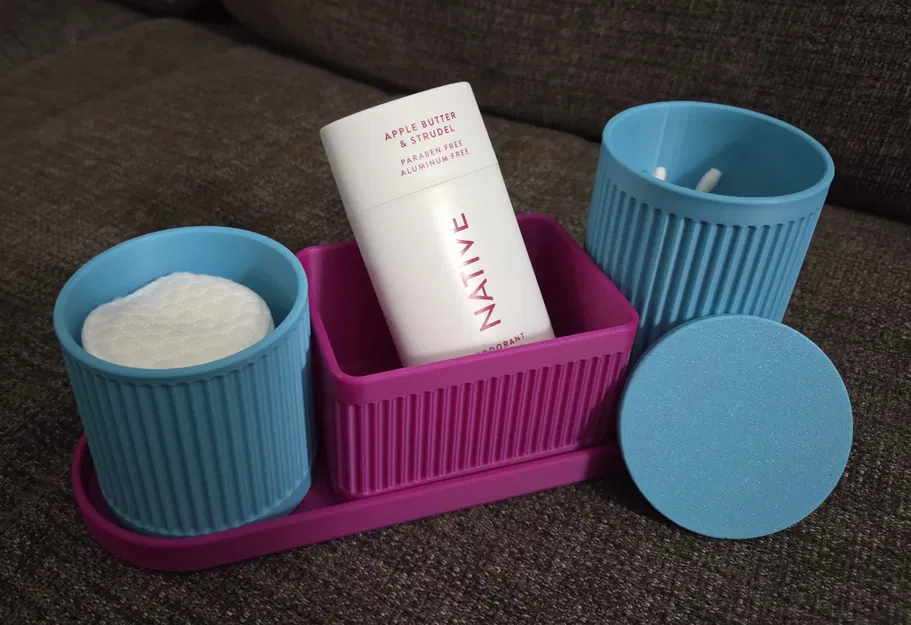 Bộ khay và cốc đựng đồ nhà tắm - Image 2