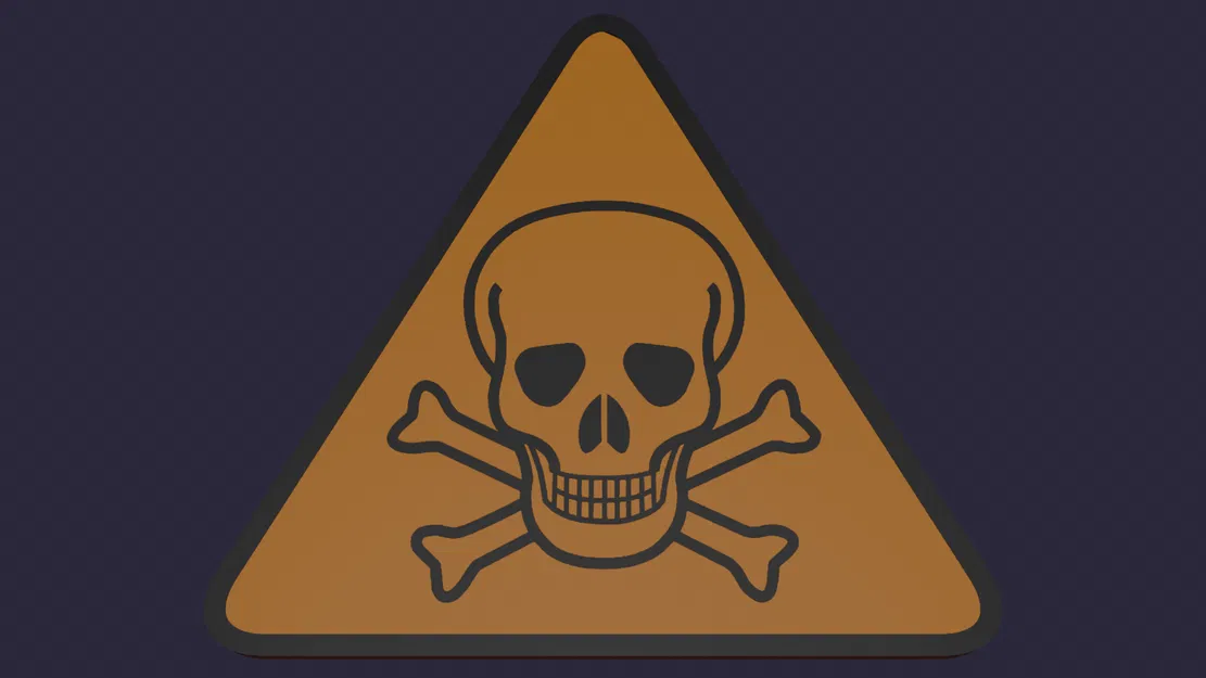 Mô hình 3D biển báo cảnh báo nguy hiểm Toxic Hazard độc đáo - Image 1