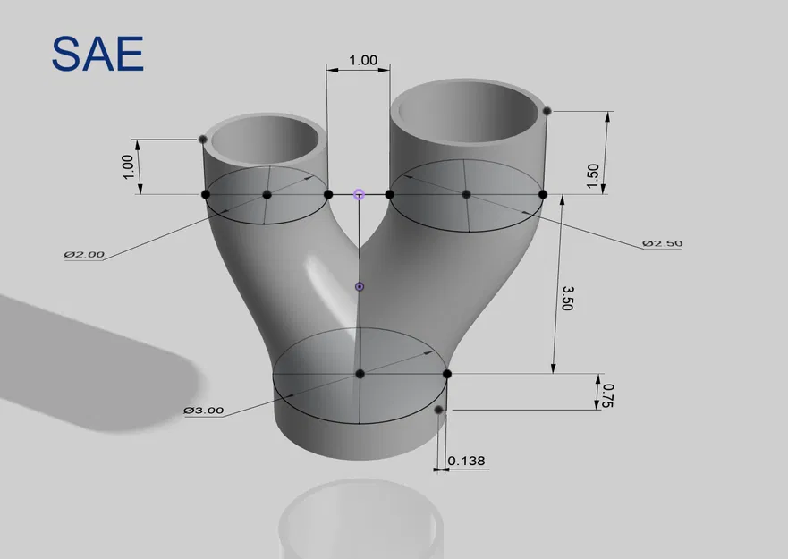 Đầu nối ống hình chữ Y (Y Pipe/Hose Fitting) có thể tùy chỉnh tham số - Image 1