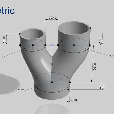 Đầu nối ống hình chữ Y (Y Pipe/Hose Fitting) có thể tùy chỉnh tham số
