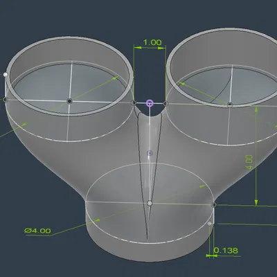 Đầu chuyển hướng ống gió Y-splitter 4 inch cho hệ thống thông gió