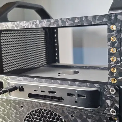 Giá treo rack 10 inch cho M1 Mac Mini kèm lỗ luồn cáp nguồn