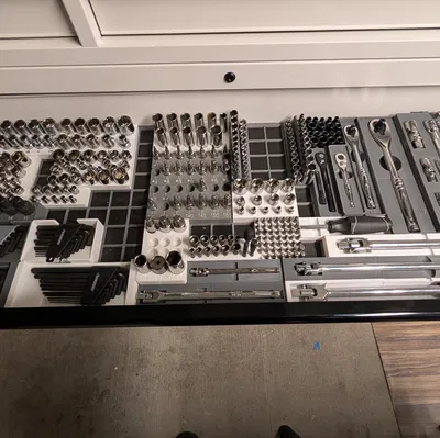 Khay Gridfinity cho ngăn kéo 48 inch của tủ dụng cụ Husky 52 inch