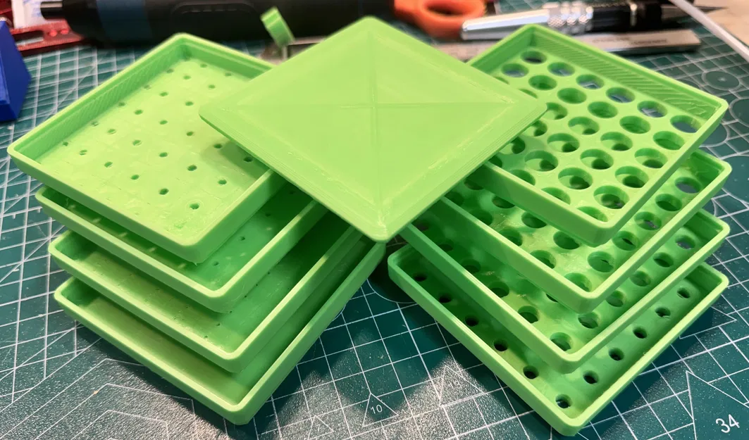 Khay lưu trữ linh kiện nhỏ chuẩn Gridfinity (Bản cải tiến STL) - Image 1