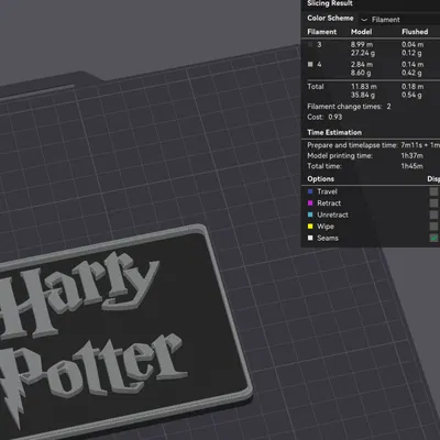 Bảng hiệu Harry Potter in 3D trang trí góc học tập cực chất