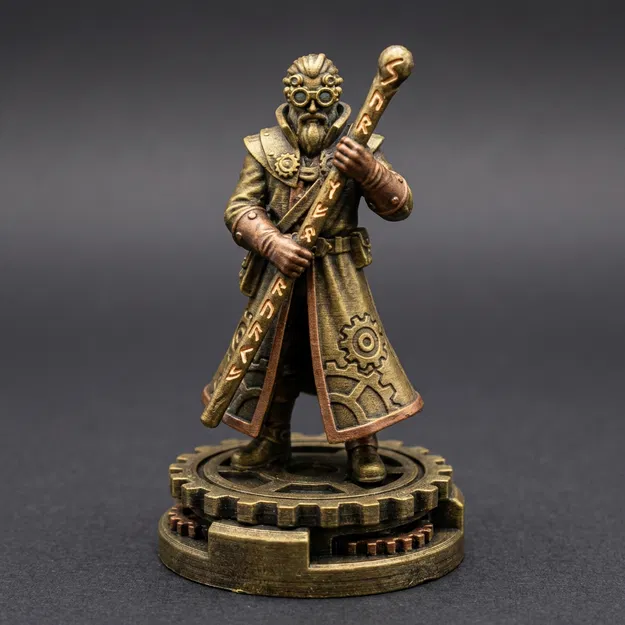 Mô hình 3D Steampunk Wizard - Phù thủy phong cách cơ khí ấn tượng - Image 1