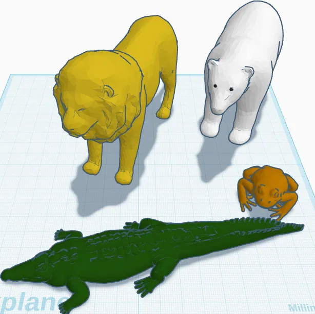 Bộ sưu tập mô hình động vật 3D đẹp mắt (Sư tử, Gấu, Cá sấu) - Image 1