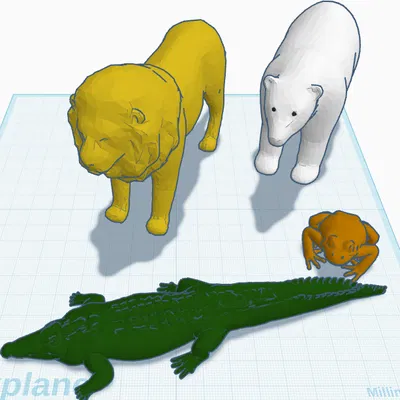 Bộ sưu tập mô hình động vật 3D đẹp mắt (Sư tử, Gấu, Cá sấu)