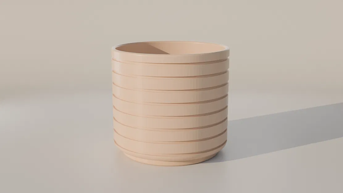 Chậu cây tối giản Minimalist Ribbed Flowerpot - In 3D cực đẹp - Image 1
