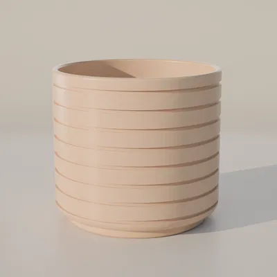 Chậu cây tối giản Minimalist Ribbed Flowerpot - In 3D cực đẹp