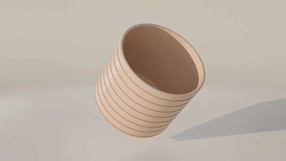 Chậu cây tối giản Minimalist Ribbed Flowerpot - In 3D cực đẹp - Image 2