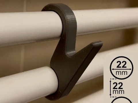 Móc treo khăn và quần áo dạng kẹp cho lò sưởi phòng tắm 22x22mm - Image 1