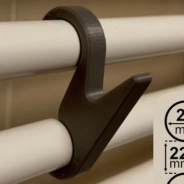 Móc treo khăn và quần áo dạng kẹp cho lò sưởi phòng tắm 22x22mm