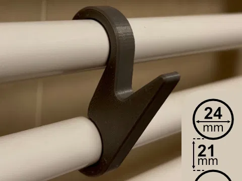 Móc treo khăn và quần áo cho thang sưởi phòng tắm (24x21mm) - Image 1