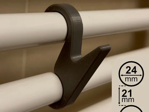 Móc treo khăn và quần áo cho thang sưởi phòng tắm (24x21mm) 1