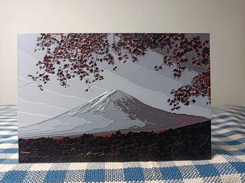 Mô hình Núi Phú Sĩ mùa thu (HueForge) - Image 1