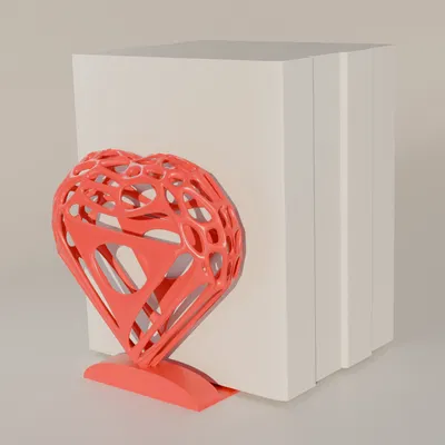 Mẫu in 3D kẹp giữ sách hình trái tim thiết kế hữu cơ độc đáo