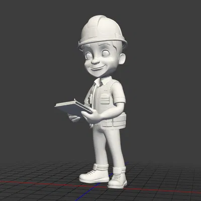 Mô hình 3D nhân vật kỹ sư công trường cực đẹp
