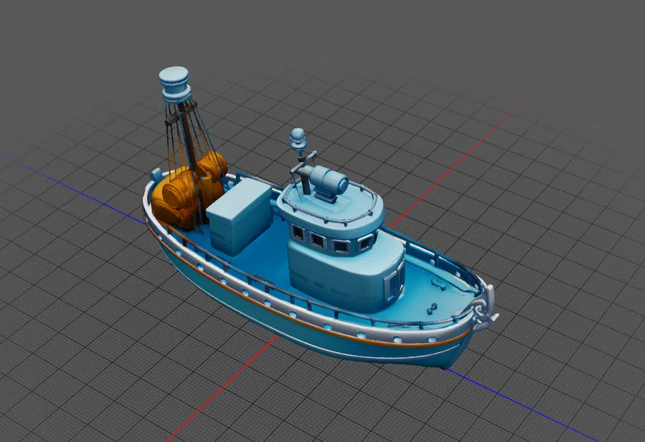 Mô hình tàu đánh cá 3D dễ thương (ship 1) để trang trí - Image 2