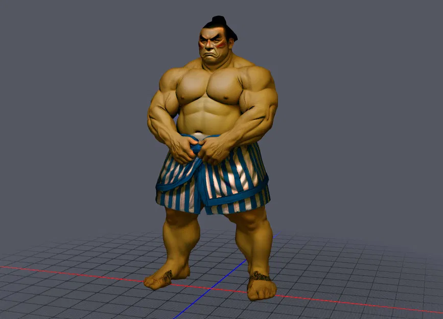 Mô hình 3D E.Honda - Võ sĩ Sumo huyền thoại trong Street Fighter - Image 1