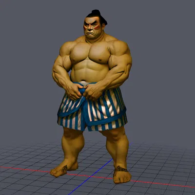 Mô hình 3D E.Honda - Võ sĩ Sumo huyền thoại trong Street Fighter