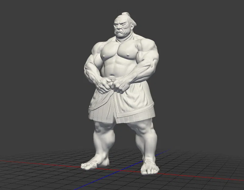Mô hình 3D E.Honda - Võ sĩ Sumo huyền thoại trong Street Fighter - Image 3