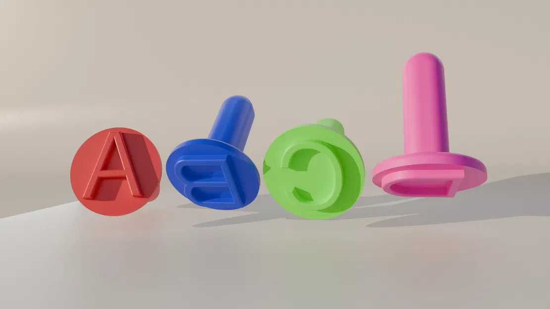 Bộ con dấu chữ cái ABCD - Image 1