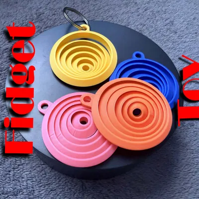 Móc khóa Fidget hình tròn, Bông tai, Đồ chơi 3D