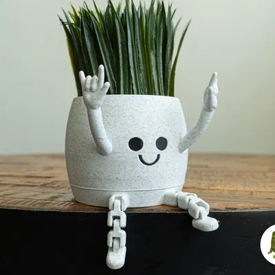 Chậu Cây Happy Flex Sitting Tạo Dáng Rock n Roll