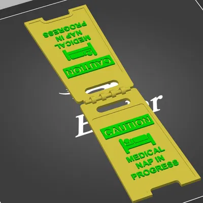 Mô hình biển báo 3D Medical Nap in Progress hài hước để bàn
