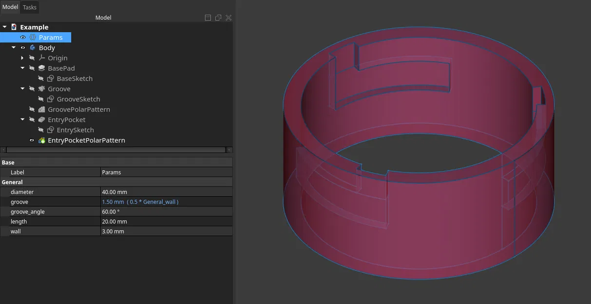 Ví dụ về cơ cấu khóa (Locking Mechanism) trong FreeCAD - Image 1