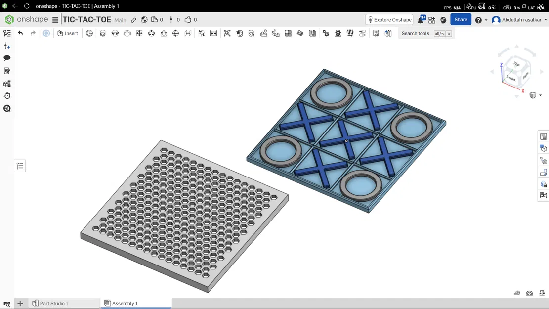 Bộ trò chơi cờ caro TIC-TAC-TOE in 3D - Thiết kế thông minh dễ in - Image 1