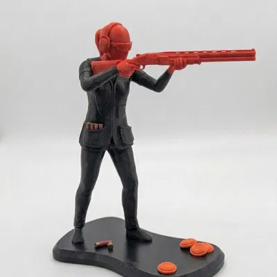 Mô hình Vận động viên Bắn đĩa bay (Trap Shooting) Phong cách Tối giản