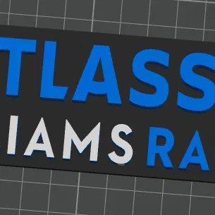 Mô hình logo Atlassian Williams Racing in 3D đẹp mắt