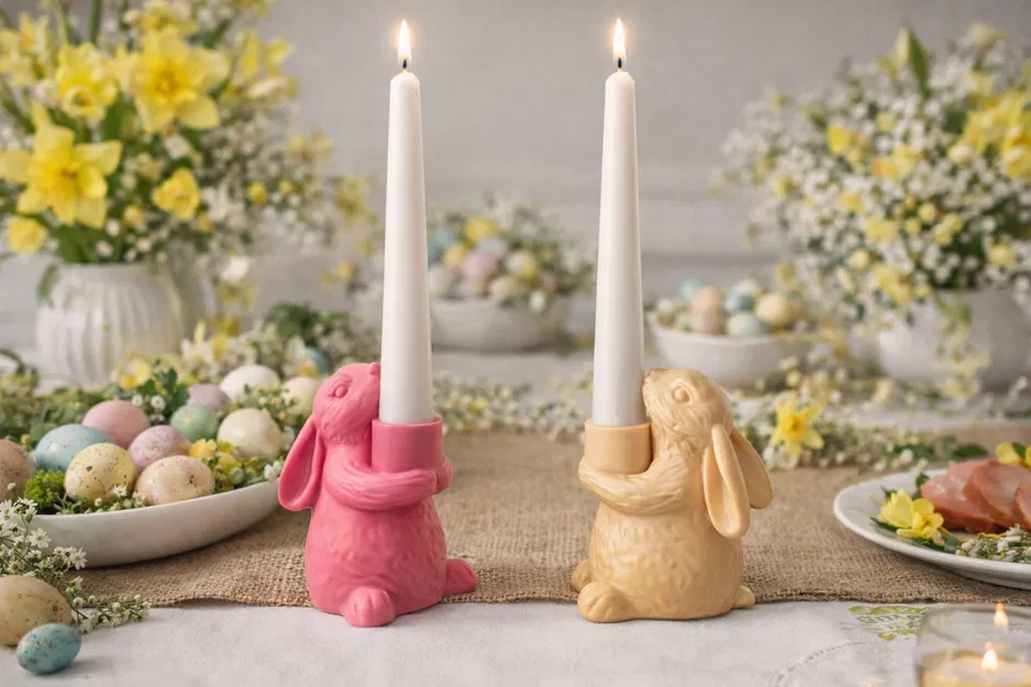 Đế cắm nến hình chú thỏ Phục sinh (Easter Bunny Candle Holder) - Image 1