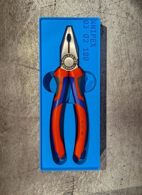 Khay 3D Gridfinity cho kìm Knipex Combination Pliers 03 02 180 - Image 1
