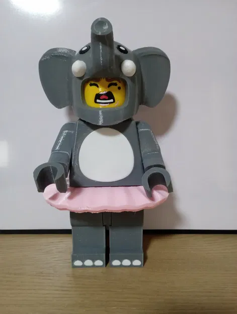 Mô hình Minifig mặc trang phục Voi (Elephant Costume Girl) in 3D - Image 1